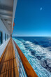 Kreuzfahrtschiff im offenen Wasser des Ozeans, sonniger Tag
