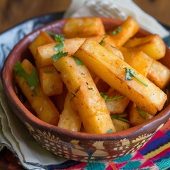 Canvas Print - Yuca frita fried cassava 