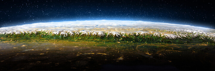 Canvas Print - Himalayas, landscape frome space