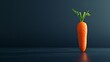 A single lively carrot in the corner. A modern and minimalist black background sets the tone for this composition, providing enough space to let your message stand out.