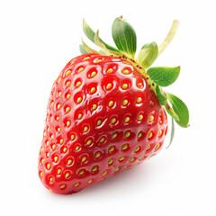 Sticker - Fresh ripe strawberry isolated on white background, with copy space for text or design, perfect for food and nutrition themes