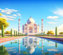 Historical Taj Mahal Agra In India For Travel Poster