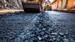 Fundamental Asphalt Pavement Foundation Layer with Coarse Aggregate and Heavy Machinery