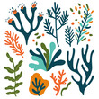 coral and seaweed clipart which is very cute and simple