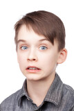Fototapeta Big Ben - Surprised Young Boy with Wide Eyes