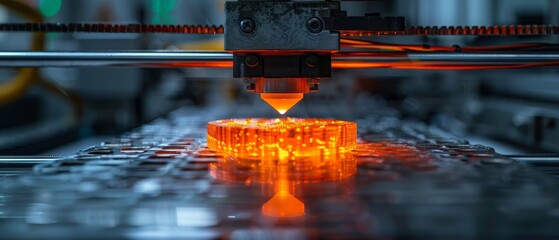Aufkleber - Printing machine for three-dimensional objects, 3D printer.