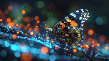 Poster - A digital illustration of the life cycle of a butterfly. Insect life cycle, transformation from caterpillar to butterfly. A visual metaphor for business and startup success.