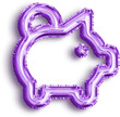 Pig Money Violet Foil Balloon Icon