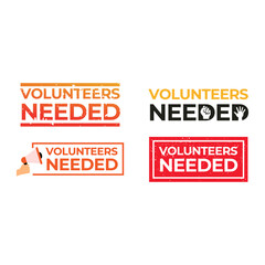 Poster - Set of volunteer logo premium vector illustration.