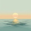 © AI Farm - A minimalist representation of a calm mind illustrated by a tranquil sea at dawn