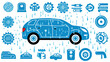 Car Shower pictograph with bonus configuration picot