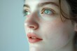 © Ева Поликарпова - Close up of a woman with freckles, suitable for beauty or skincare concepts