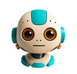 3D Cute robot head icon. cartoon style. simple isolated object.