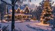 Snowbound Haven: A Quaint House Nestled in a Blanket of White