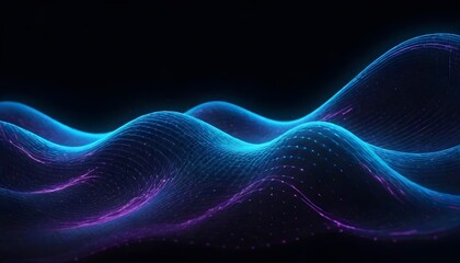 Wall Mural - Abstract light waves on a black background