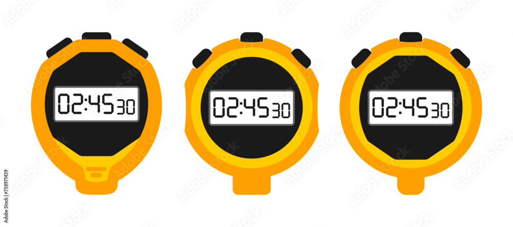 stopwatch digital modern design vector. flat design illustration ...