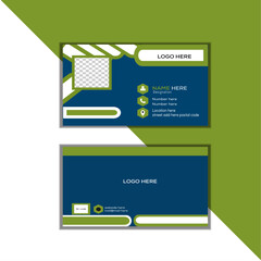 Wall Mural -  New creative mockup green business card .