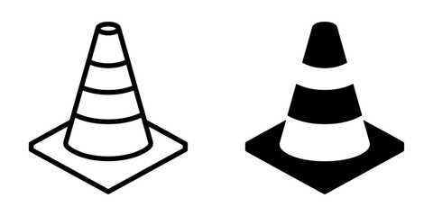 Wall Mural - ofvs554 outlinefilledvectorsign ofvs - traffic cone vector icon . isolated transparent . black outli