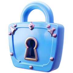 Poster - Lock or padlock. Security, privacy, encryption, protection, security concept. 3D modern icon. Minimal cartoon style.