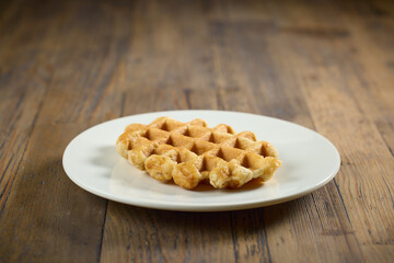 Canvas Print - freshly baked belgian waffle