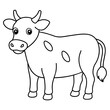 cow drawing using only lines, line art to color and paint. Children's drawings.