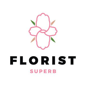 Florist Icon Logo Design Template