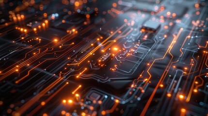 Abstract futuristic circuit board background. High computer, technology processor banner, AI