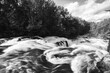 © Dustin - Long exposure of Petawawa river rapids in Algonquin Park Ontario Canada in black and white.