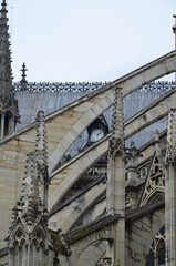 Wall Mural - Paris, France - famous Notre Dame cathedral facade saint statues. UNESCO World Heritage Site