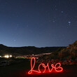 The word love written in Las Vegas Style neon