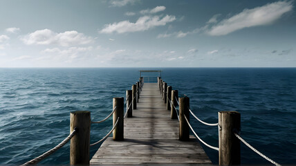 Wall Mural - wooden pier in the sea