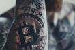 ultra close-up shot of a beautiful human body with tatto on it saying 