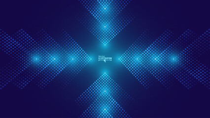 Aufkleber - Digital Arrows Pointing To The Center. Abstract Technology Background. Hi-Tech Business Presentation Template. Vector Illustration.