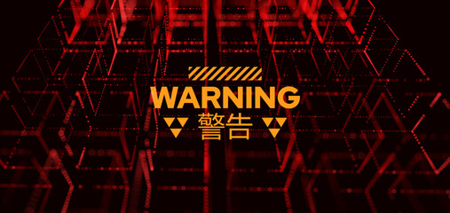 Leinwandbilder - Server Hacking Warning. Hacker Attack. Danger Sign. Database Phishing Attack. Privacy Data Breach. Computer Security Concept. Vector Illustrator.