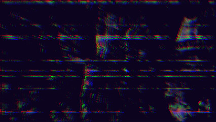 Leinwandbilder - Unique Design Abstract Digital Pixel Noise Glitch Error Screen. Video Damage Overlay Background. Vector Illustration.