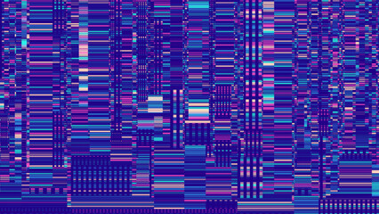 Leinwandbilder - Glitch Television Digital Lines Black and White Background. Glitched Lines Noise Overlay Texture. No Signal. Retro Abstract Sci-Fi Hud Glitch Effect Design. Vector Illustration.