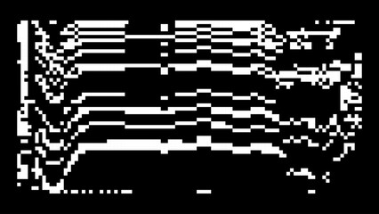 Leinwandbilder - White Noise Pixel Texture. Glitch Pattern. 1-bit Pixel Art Y2K Retro Elements for Design. Vector Illustration.