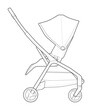 vector of baby stroller isolated on white background. Vector illustration of a sketch style.