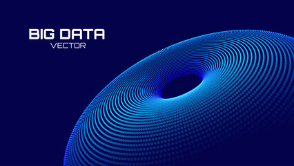 Aufkleber - Digital Big Data Flow Vector Background. Big Data Technology Lines. Abstract Science Technology Illustration. Big Data Neural Network Background Concept. AI Visualization Concept. Digital Universe