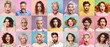 © Viks_jin - Collage of multicultural senior and young diverse people expressing different emotions. Human Reactions