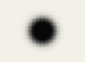 Halftone dots circle. Vector illustration.