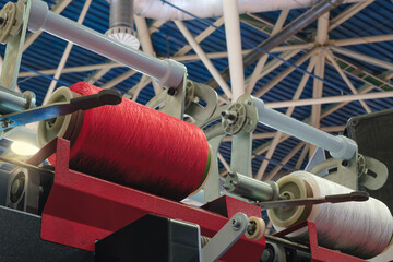 Wall Mural - Industrial textile weaving machine in a weaving factory, industrial concept background