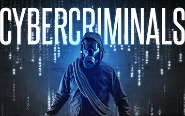 Poster - Faceless hacker with inscription
