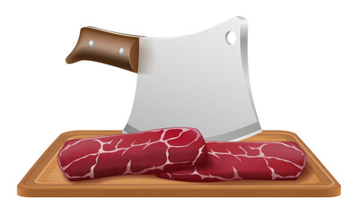 butcher chef knife for cutting meat vector illustration