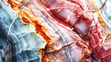 Abstract Colorful Background, Agate Texture Close-up, Detailed Multicolored Texture Of Natural Marble Stone.