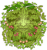 Fototapeta Boho - Green Man Pagan Symbol Digital Illustration