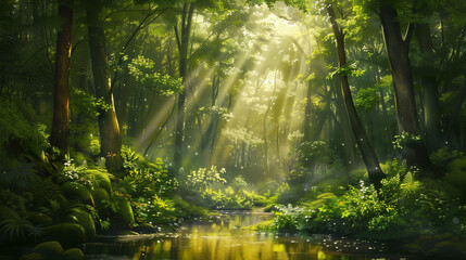 sunlight in the forest