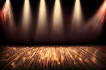 Poster - theater stage floor background illustration performance spotlight, curtain spotlight, spotlight spotlight theater stage floor background