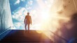 © GulArt - Rear view of a businessman climbing up stairs