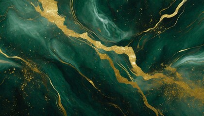 marble background dark green background with abstract light green pattern marble wall with golden liquid pattern generative